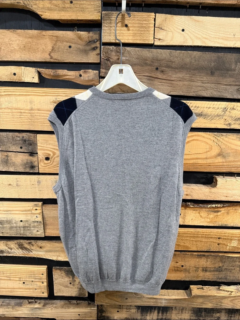 Brooks Brothers 100% Italian Merino Wool Argyle V-Neck Sweater Vest Mens Size XL